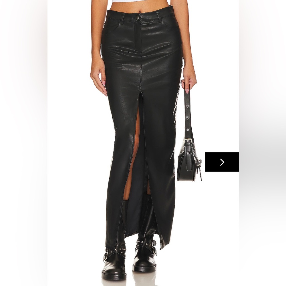 Superdown Alina Faux Leather Maxi Skirt - Black - Picture 1 of 4
